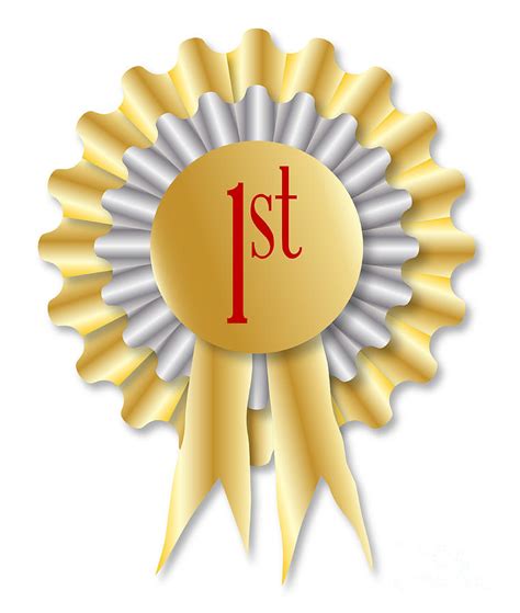 First Prize Rosette Digital Art by Bigalbaloo Stock