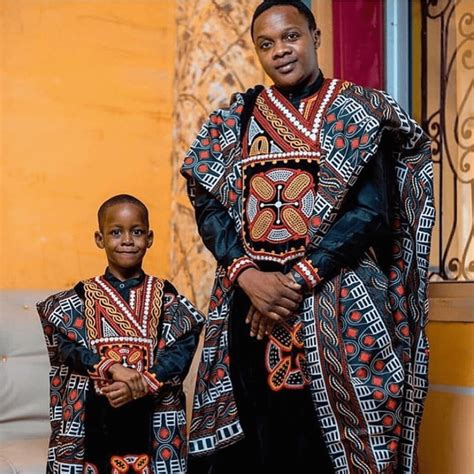 Clipkulture | Father and Son In Cameroon Toghu Traditional Wear