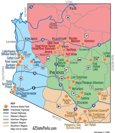 Arizona State Parks Map – Map Of The Usa With State Names