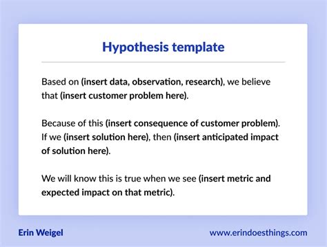 Hypothesis template - Erin Does Things