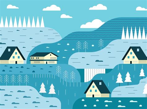 Winter Village | Concept design, Vector illustration, Illustration