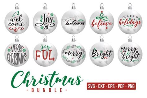 Download Christmas Round Ornaments SVG Bundle - Free SVG