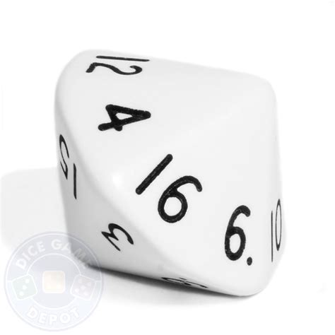 16-Sided Dice (d16) - White - Dice Game Depot