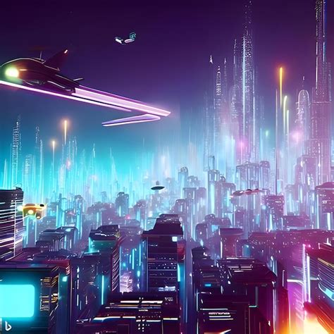 Premium AI Image | A futuristic city skyline at night