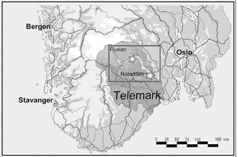 Map of Rjukan-Notodden industrial heritage site (Tinn Municipality ...