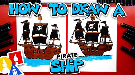 How To Draw A Super Cool Pirate Ship - YouTube