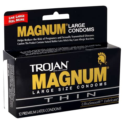 Trojan Magnum Thin Premium Latex Condoms, UltraSmooth Lubricant, Large ...