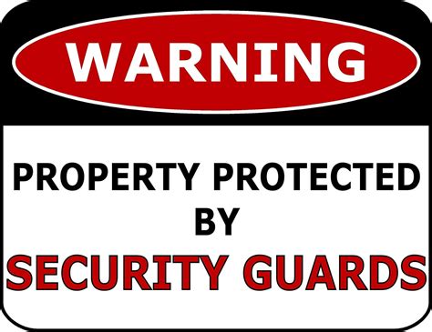 PCSCP Warning Property Protected By Security Guards 11 inch by 9.5 inch Laminated Funny Sign ...