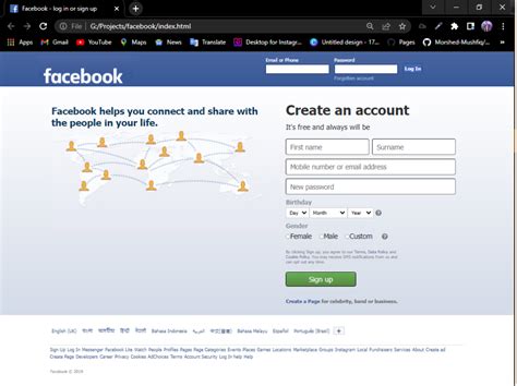 Facebook Old Login Design. - Morshed Mushfiq