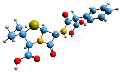 3D Image of Carbenicillin Skeletal Formula Stock Illustration ...