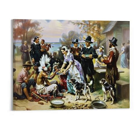 MAXPRESS - The First Thanksgiving by Jean Leon Gerome Ferris - Canvas Print Wall Art Famous ...