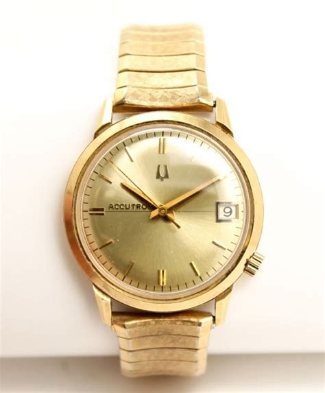 Vintage 1950s-60s Bulova Accutron 14k Gold Wristwatch Watch 218D ...