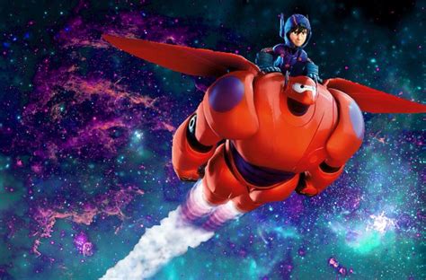 Hiro Hamada and Baymax flying in the stars | Big hero 6, Big hero, Baymax