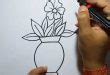 Flowers in a Vase Drawing: Easy, Step by Step, with a Pencil