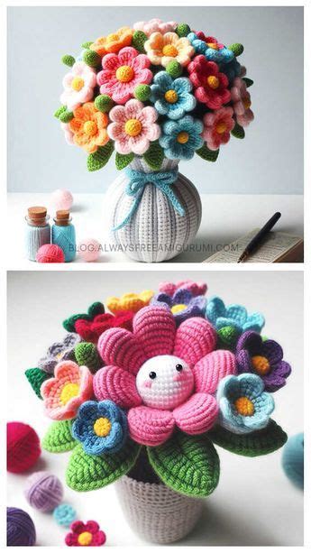 Amigurumi Flower Free Crochet Pattern in 2024 | Crochet flower patterns ...