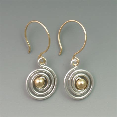 Silver and Gold Earrings - Unique Gold & Silver Earrings by BJChristian Designs