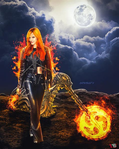 Bella Thorne as Female Ghost Rider Mixed Media by Y S - Pixels