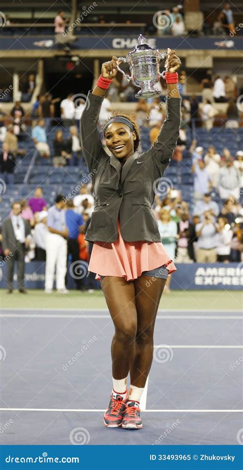 US Open 2013 Champion Serena Williams Holding US Open Trophy after Her ...