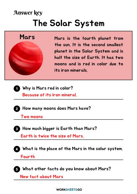 The Solar System Worksheets | WorksheetsGO