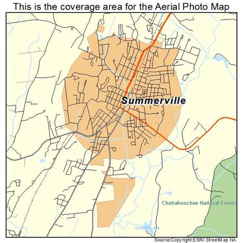 Aerial Photography Map of Summerville, GA Georgia