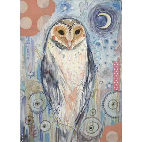 Owl magic art print from an original barn owl totem painting | Etsy