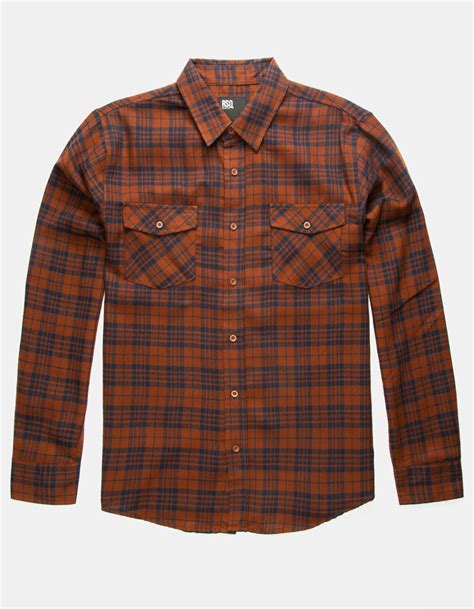 RSQ Rusty Bucket Flannel Mens Shirt - RUST | Tillys