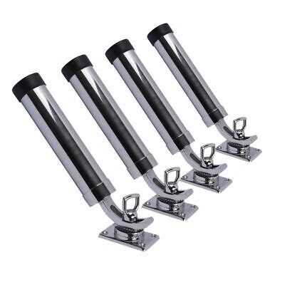 4X 316 Stainless Steel Adjustable Boat Fishing Rod Holder All Angle Deck Mount | eBay