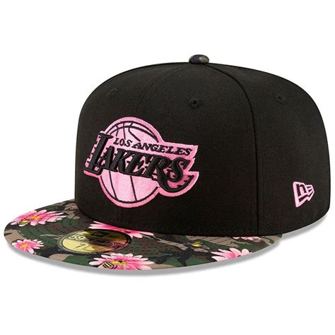 Men's New Era Black Los Angeles Lakers Floral Morning 59FIFTY Fitted ...