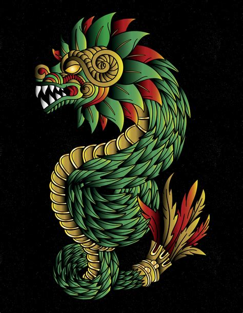 quetzalcoatl aztec god 3937190 Vector Art at Vecteezy