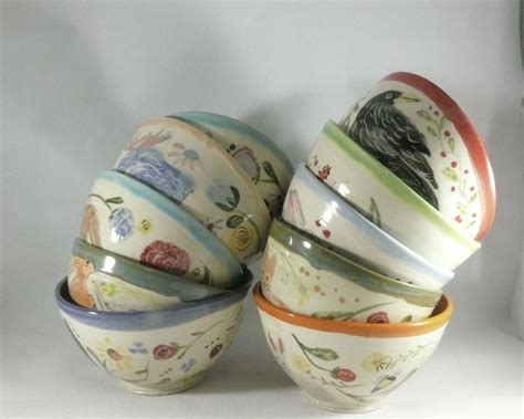 Buy Custom Made Set Of Four: Handmade Ceramic Soup Bowl For Salad, Cereal Or Ice Cream, made to ...