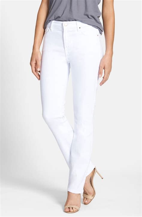 Jen7 Stretch Slim Straight Leg Jeans (White Denim) | Nordstrom