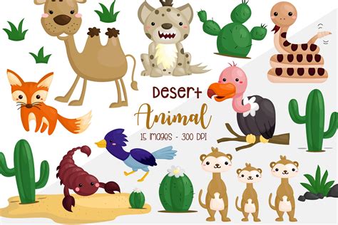 Desert Clipart Set - Desert Animals and Elements - Clip Art Library