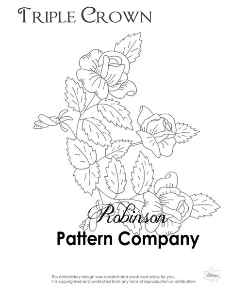 Triple Crown Hand Embroidery pattern – Robinson Pattern Company