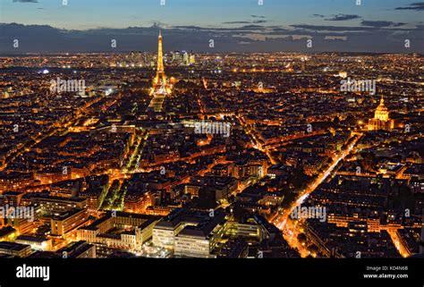 Night view of Paris from Montparnasse Tower Stock Photo - Alamy