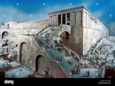 4939. MODEL OF ROBINSONS ARCH WHICH WAS BRIDGING HERODIAN JERUSALEM TO ONE OF THE ENTRANCES INTO ...