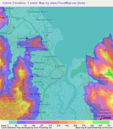 Elevation of Cairns,Australia Elevation Map, Topography, Contour