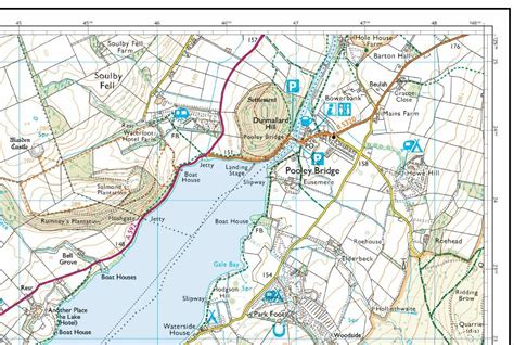 LAKE DISTRICT - ULLSWATER WALL MAP - Ordnance Survey - 1:12500 ...