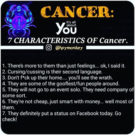 7 CHARACTERISTICS OF SIGN | Cancer horoscope, Horoscope, Zodiac sign facts