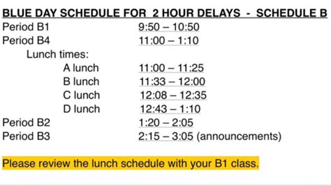 2-Hour Delay Schedule: Jan. 24 – HiLite