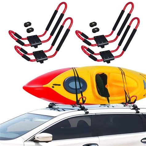 Buy Adust 2 Pair J-Bar Rack for Kayak Carrier Canoe Boat Paddle Board Surfboard Roof Top on Car ...