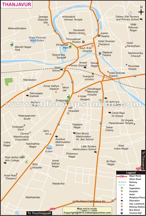 Thanjavur City Map | City Map of Thanjavur | City map, Thanjavur, City maps