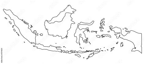 Indonesia map outline graphic freehand drawing on white background ...