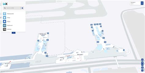 Terminal 1 map at the Los Angeles International Airport LAX