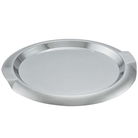 Vollrath 82097 Round Stainless Steel Serving Tray with Handles - 14"