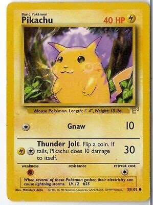 Pikachu Gold E3 RARE ORIGINAL 1999 BASE SET POKEMON CARD | eBay