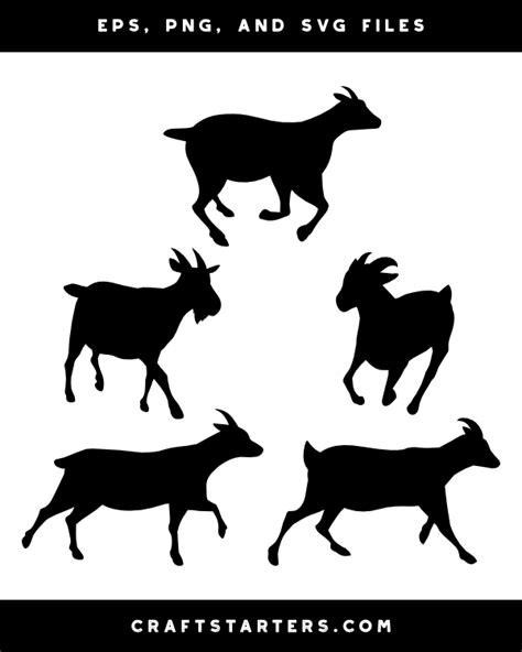 Running Goat Silhouette Clip Art