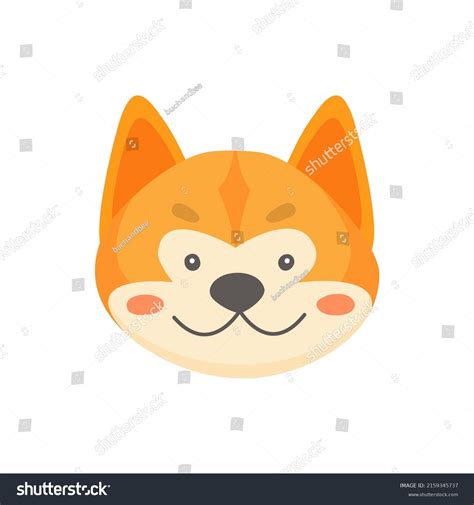 Akita Cute Dog Face Flat Cartoon Stock Vector (Royalty Free) 2159345737 | Shutterstock