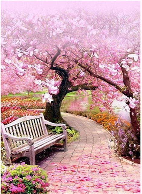 5D Diamond Painting Pink Blossom Trees | Bonanza Marketplace