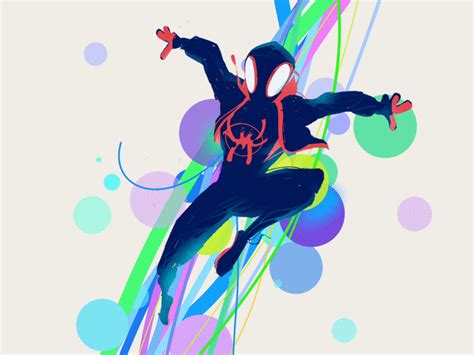 Spiderverse marvel spider man photoshop design motion design art loop 2d animation gif ...