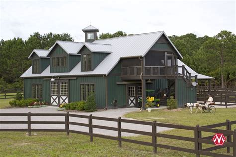 Morton Buildings horse barn in North Carolina. With a screened porch! Metal Barn Homes, Pole ...